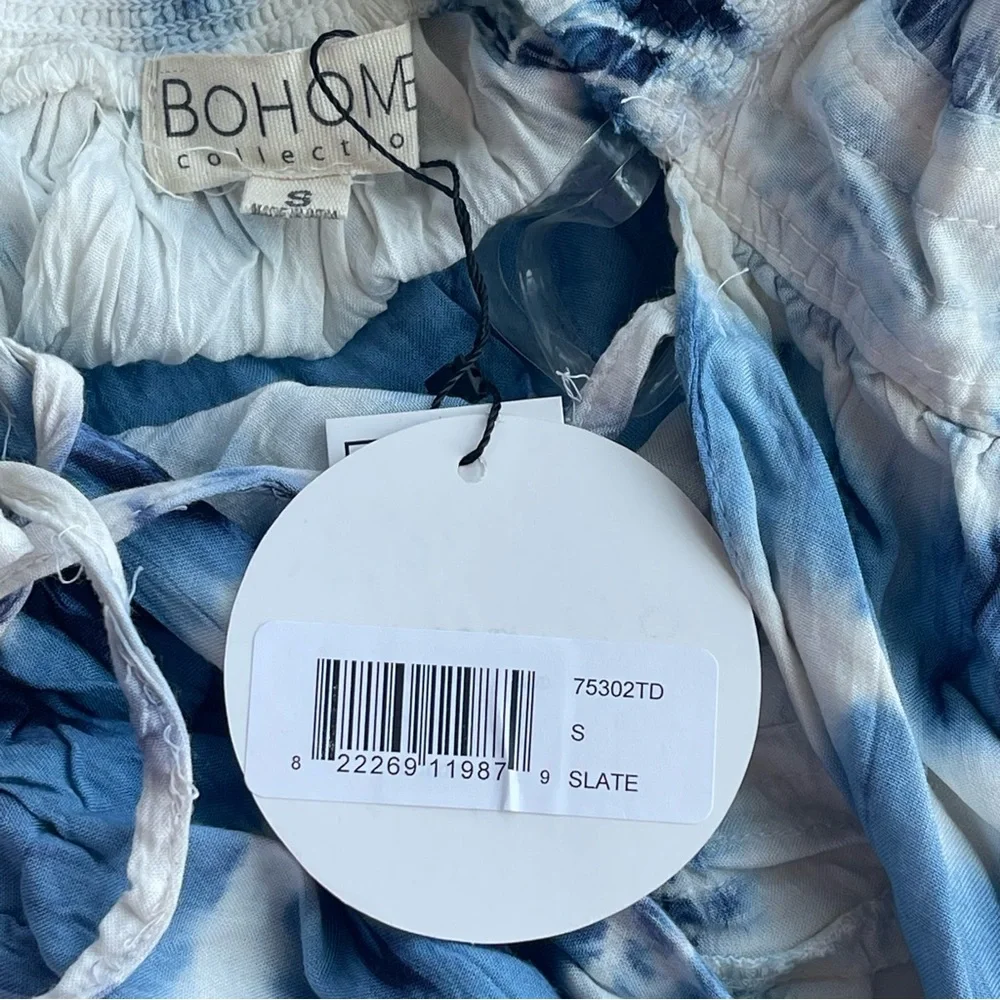 Gorgeous BohoMe blue and white tie dye halter swim cover up dress - Picture 16 of 16